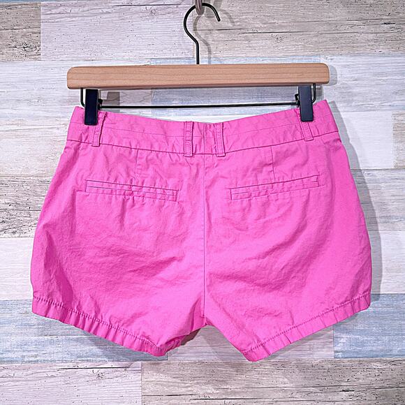 J CREW Broken In Chino Shorts Pink Mid Rise Cotton Casual Womens 00 - Picture 3 of 4